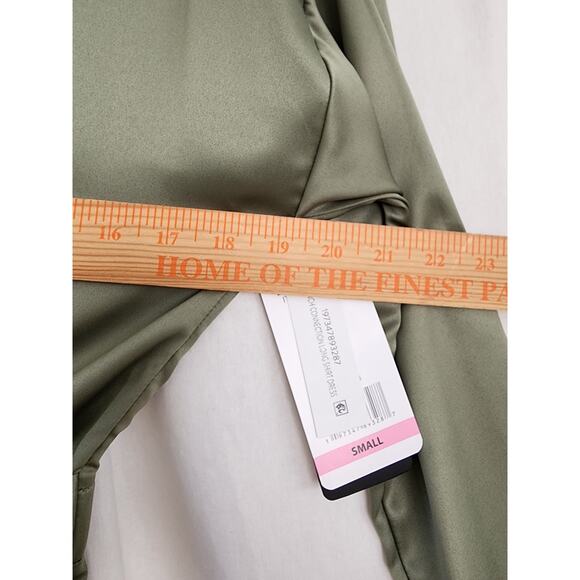 French Connection NWT shirt dress olive green button front belted preppy career - Picture 7 of 12